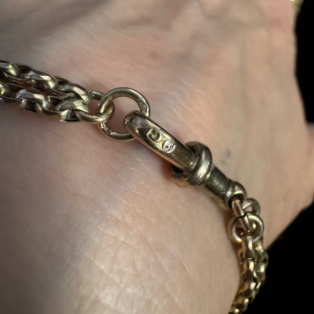 Antique 9ct Yellow Gold Muff Chain Watch Chain Necklace - Picture 7 of 9